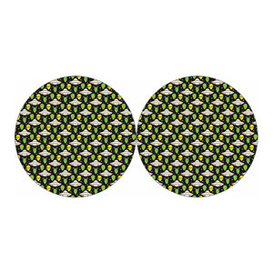 Green Alien UFO Space Print Car Coasters