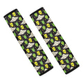 Green Alien UFO Space Print Car Seat Belt Covers