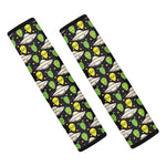 Green Alien UFO Space Print Car Seat Belt Covers