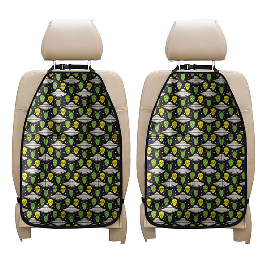 Green Alien UFO Space Print Car Seat Organizers