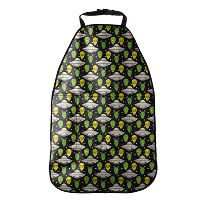 Green Alien UFO Space Print Car Seat Organizers