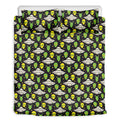 Green Alien UFO Space Print Duvet Cover Bedding Set