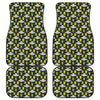 Green Alien UFO Space Print Front and Back Car Floor Mats