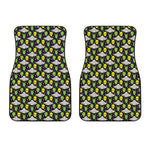 Green Alien UFO Space Print Front Car Floor Mats