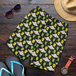 Green Alien UFO Space Print Men's Shorts