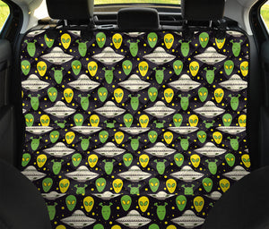 Green Alien UFO Space Print Pet Car Back Seat Cover