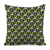 Green Alien UFO Space Print Pillow Cover