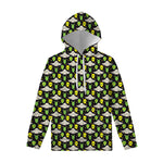 Green Alien UFO Space Print Pullover Hoodie