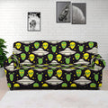 Green Alien UFO Space Print Sofa Cover