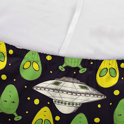 Green Alien UFO Space Print Sofa Cover