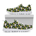 Green Alien UFO Space Print White Running Shoes