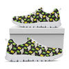 Green Alien UFO Space Print White Sneakers