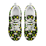 Green Alien UFO Space Print White Sneakers