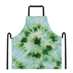 Green And Black Acid Wash Tie Dye Print Apron