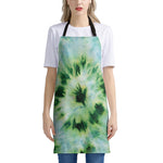 Green And Black Acid Wash Tie Dye Print Apron