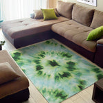 Green And Black Acid Wash Tie Dye Print Area Rug