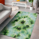 Green And Black Acid Wash Tie Dye Print Area Rug
