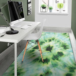 Green And Black Acid Wash Tie Dye Print Area Rug