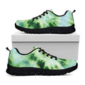 Green And Black Acid Wash Tie Dye Print Black Running Shoes