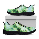Green And Black Acid Wash Tie Dye Print Black Sneakers