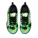 Green And Black Acid Wash Tie Dye Print Black Sneakers