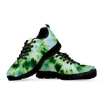 Green And Black Acid Wash Tie Dye Print Black Sneakers