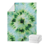 Green And Black Acid Wash Tie Dye Print Blanket