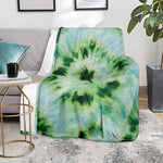 Green And Black Acid Wash Tie Dye Print Blanket