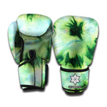 Green And Black Acid Wash Tie Dye Print Boxing Gloves