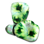 Green And Black Acid Wash Tie Dye Print Boxing Gloves