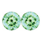 Green And Black Acid Wash Tie Dye Print Car Coasters
