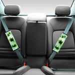 Green And Black Acid Wash Tie Dye Print Car Seat Belt Covers