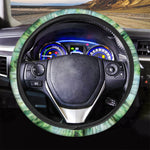 Green And Black Acid Wash Tie Dye Print Car Steering Wheel Cover