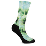 Green And Black Acid Wash Tie Dye Print Crew Socks