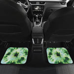 Green And Black Acid Wash Tie Dye Print Front and Back Car Floor Mats