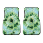 Green And Black Acid Wash Tie Dye Print Front Car Floor Mats