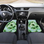 Green And Black Acid Wash Tie Dye Print Front Car Floor Mats