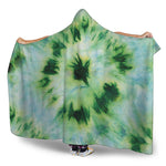 Green And Black Acid Wash Tie Dye Print Hooded Blanket