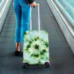 Green And Black Acid Wash Tie Dye Print Luggage Cover