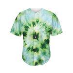 Green And Black Acid Wash Tie Dye Print Men's Baseball Jersey