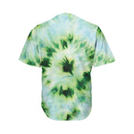 Green And Black Acid Wash Tie Dye Print Men's Baseball Jersey