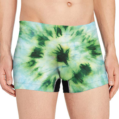 Green And Black Acid Wash Tie Dye Print Men's Boxer Briefs