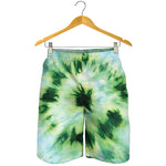 Green And Black Acid Wash Tie Dye Print Men's Shorts