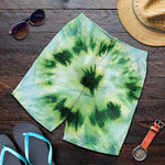 Green And Black Acid Wash Tie Dye Print Men's Shorts