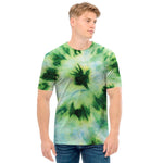 Green And Black Acid Wash Tie Dye Print Men's T-Shirt