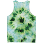 Green And Black Acid Wash Tie Dye Print Men's Tank Top