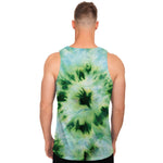 Green And Black Acid Wash Tie Dye Print Men's Tank Top