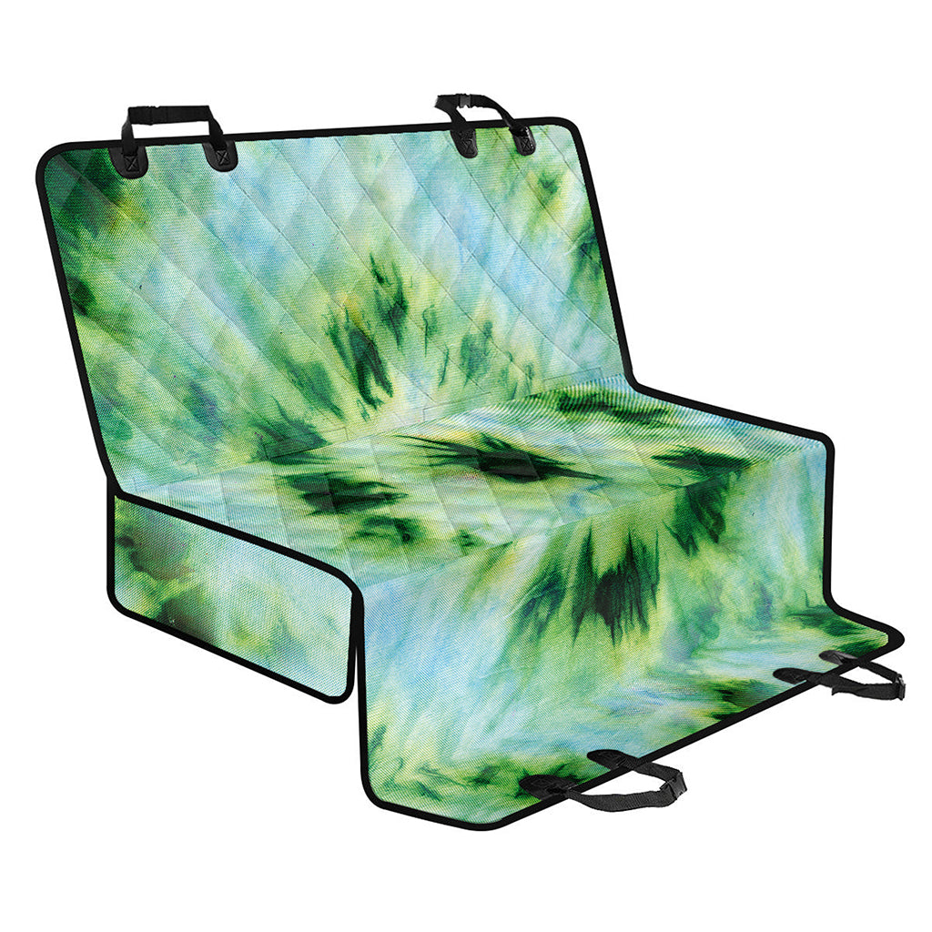 Green And Black Acid Wash Tie Dye Print Pet Car Back Seat Cover