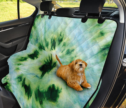 Green And Black Acid Wash Tie Dye Print Pet Car Back Seat Cover