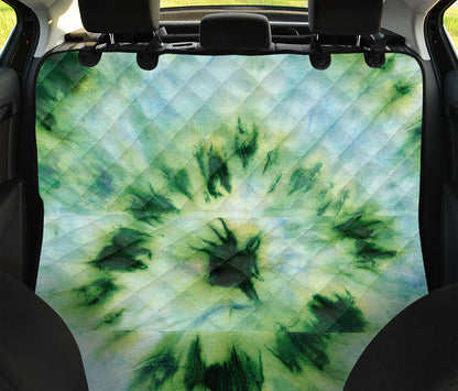 Green And Black Acid Wash Tie Dye Print Pet Car Back Seat Cover